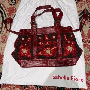 HOLD NWT Isabella Fiore leather embroidered handbag